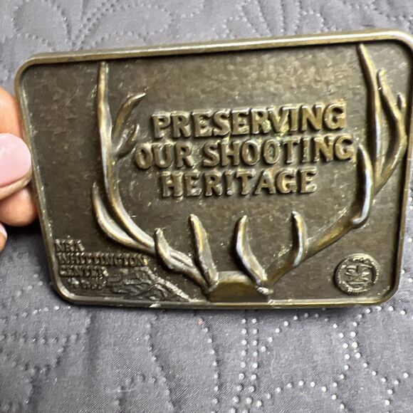 Vintage NRA Whittington Center “Preserving Our Shooting Heritage” Belt Buckle - Picture 3 of 6